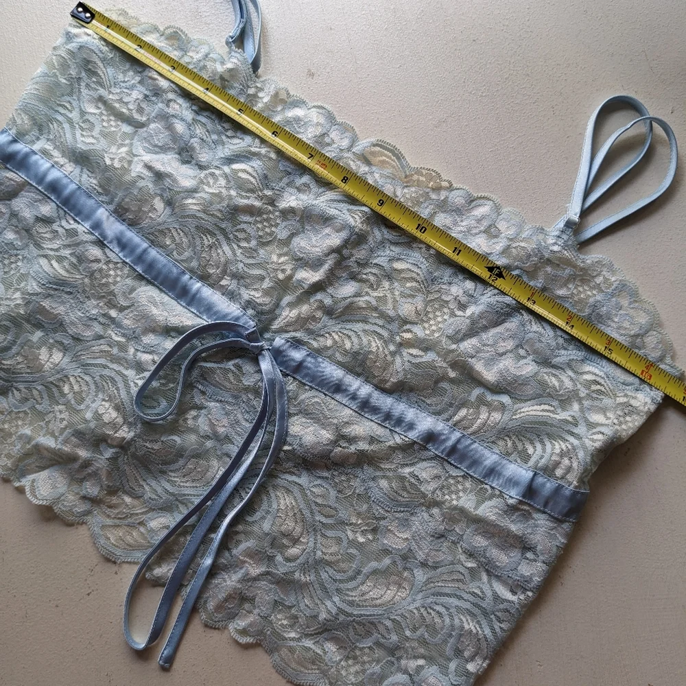 Light Blue Satin & Lace Sleep Set